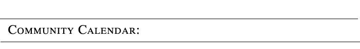 Community Calendar